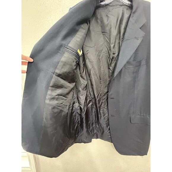 Kiton Napoli 100% Cashmere Mens Blazer Sport Coat Size 52 Drop L7 Navy Blue - Picture 10 of 11